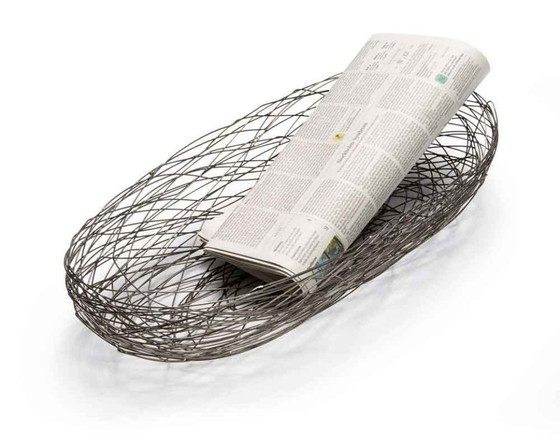 Image 1 of Draadmand Mand Schaal - 2-delig - RVS - 50 en 60 cm - Handgemaakt