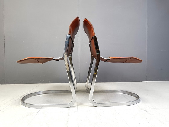 Image 1 of Vintage Dining Chairs By Willy Rizzo For Cidue Set Of 10, 1970S