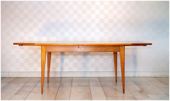 Image 1 of Tavolo curvo con prolunghe, rovere chiaro, anni '60