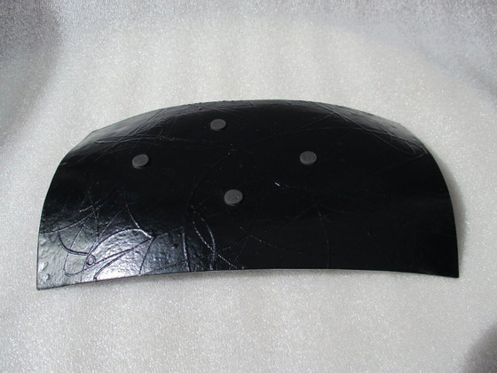 Image 1 of Fused glass sushi bowl or tray, rectangular, garnet/gold wire.