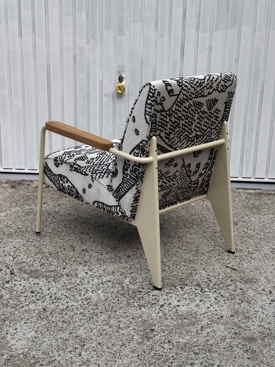 Sillón Lounge Jean Prouvé, Reedición, Tejido Mountain Tiger de Dedar – Vitra, Sillones, Wood, Velvet (photo 11 of 13)