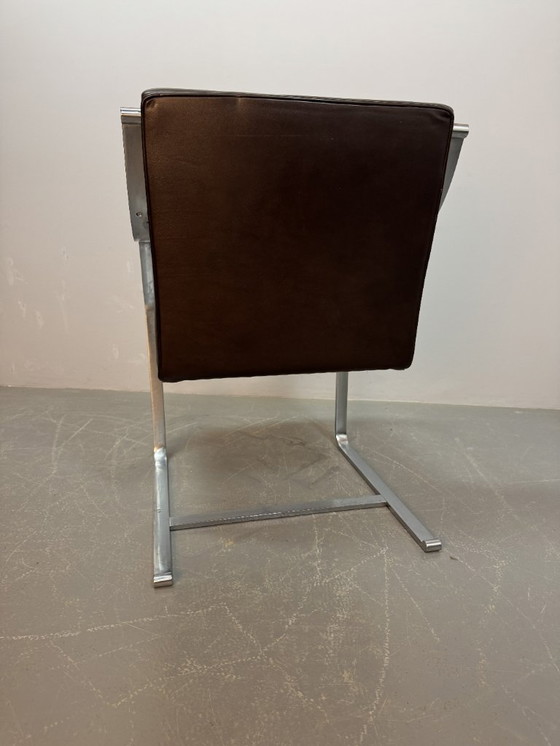 Image 1 of Mid-Century Design Set of Four Sled Leather Dining Chairs by Rudolf Glatzel for Walter Knoll, Germany 1960s 