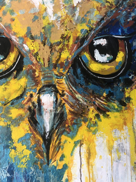 Image 1 of Abstract painting owl