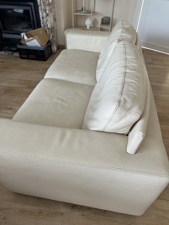 Image 1 of Sofalux design witte leren bank