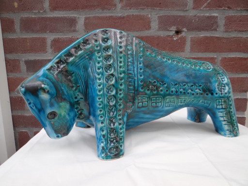 Jema Holland Stier 79, Großer modernistischer Retro-Kunst-Keramikstier – beeldhouwkunst, Ceramic