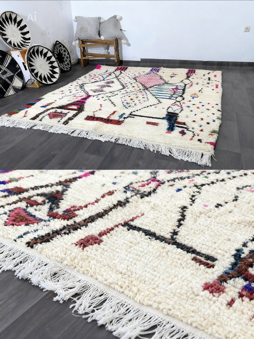 Traditioneller marokkanischer Teppich, 300 x 200 cm, hochwertige Handarbeit – 100 % Premiumwolle