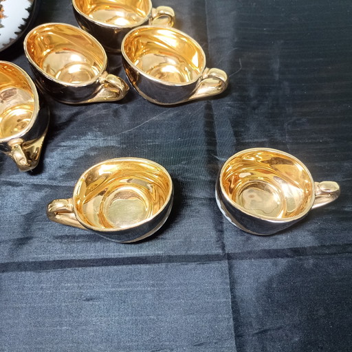 7-Delig Vintage Porseleinen Likeurservies – PV Areor Paris – Mid-Century – Porcelain (photo 2 of 7)