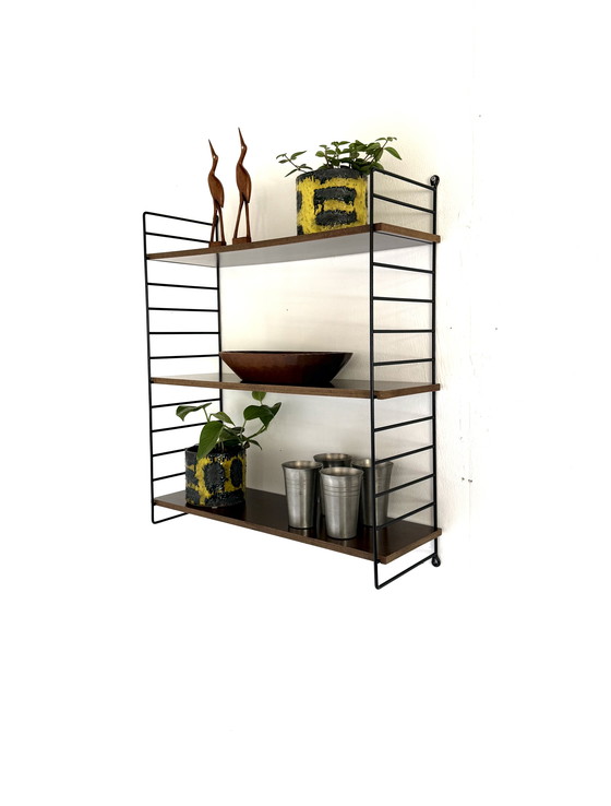 Image 1 of Vintage notenhouten wandrek, WHB Germany ‘60