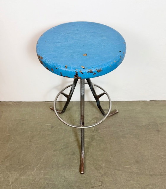 Image 1 of Grey Industrial Workshop Stool, 1960s