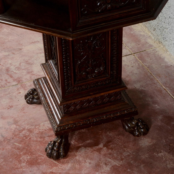 Late 19th Century Maggini Revolving Occasional Table with Removable Glass Top, Coffee tables, Wood, Brown (photo 18 of 20)