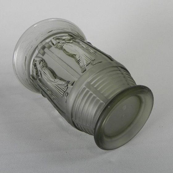 Image 1 of Art Deco vase with images of 6 ladies and 6 herons, 1930s