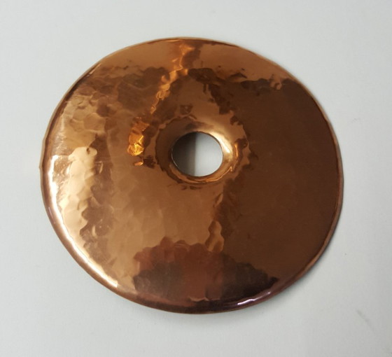 Image 1 of Candlestick, red copper, wrought iron, unique, 1940s-1944s