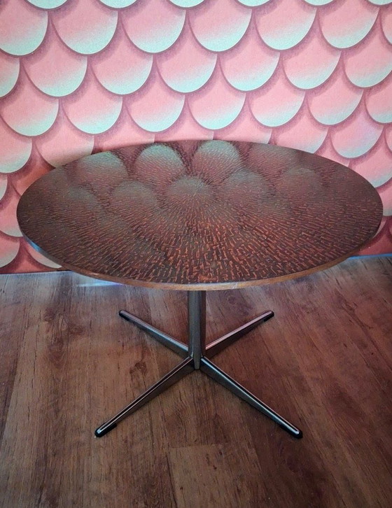 Image 1 of Scandinavian Brutalist coffee table with copper inlay 1960/1970