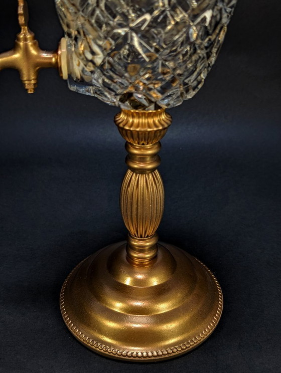 Vintage Absinthe Fountain, Cut Glass & Gold Metal, Belle Époque Style – Table accessories (photo 7 of 10)