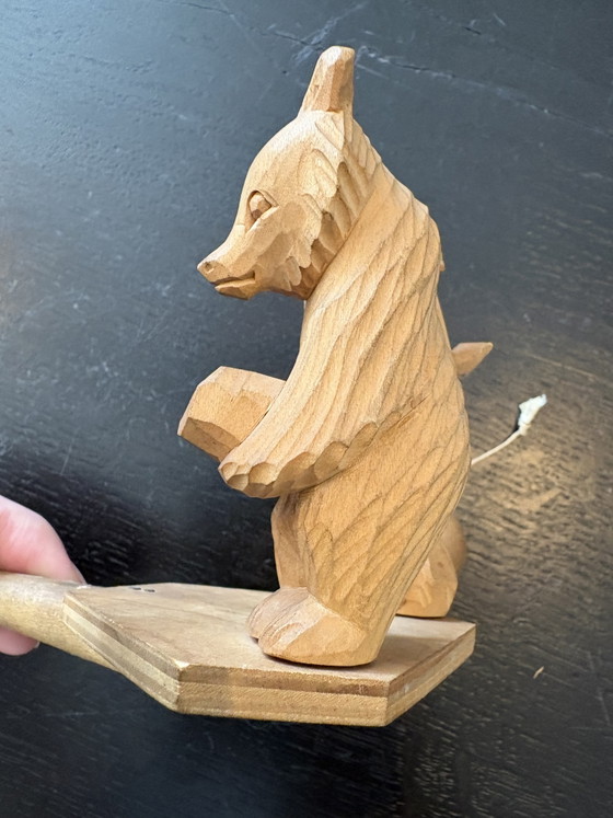 Image 1 of 2 antieke handgesculpteerde speelgoedberen USSR