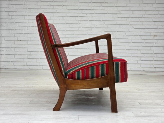 Image 1 of 1960s, Danish 2-seater sofa by Fritz Hansen, furniture wool, original condition.