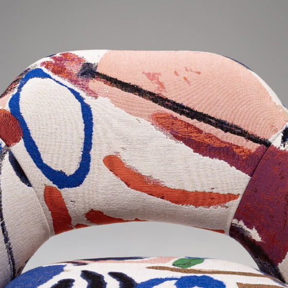 Image 1 of Model 71 Dining Chair in La Toile du Peintre by Eero Saarinen for Knoll