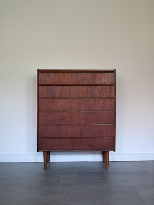 Vintage Deense ladekast in teak – ladekasten, Wood