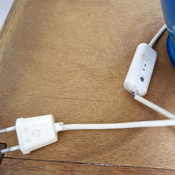 Image 1 of Lampe de table en céramique bleu turquoise - années 1960