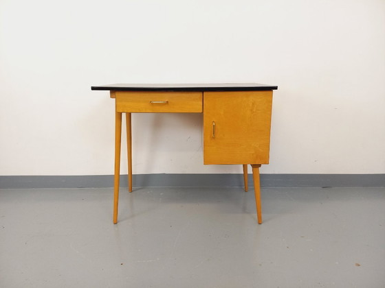 Image 1 of Vintage Baumann wooden desk from the 1950s