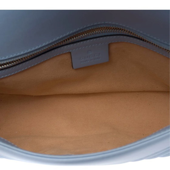 Image 1 of Sac Gucci Marmont En Cuir Bleu-103342