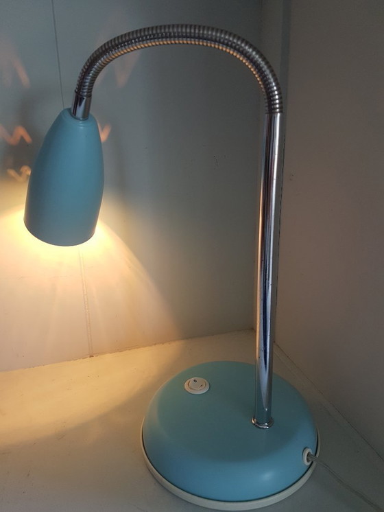 Image 1 of Vintage babyblauw bureaulampje 