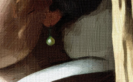 Image 1 of Framed Canvas Print "Girl with a Pearl Earring" by Johannes Vermeer / Wall Art