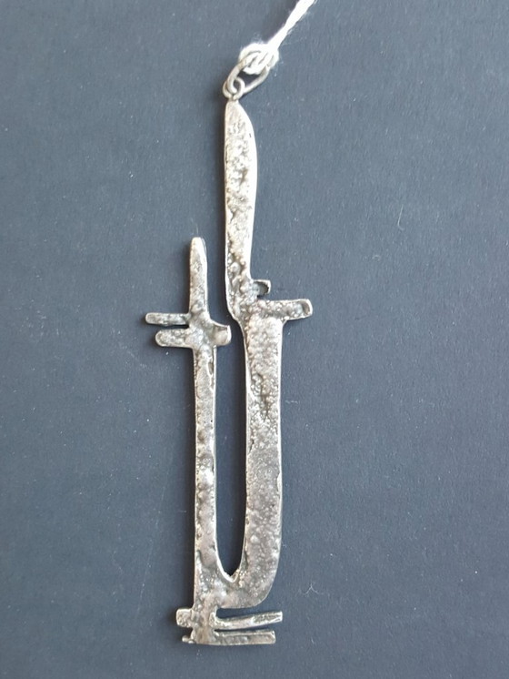 Image 1 of Jewelry: sculptural abstract pendant, silver, 1960s