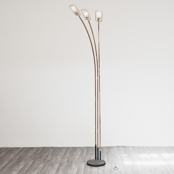 Image 1 of Lampadaire Romeo Rega Attr. Style Hollywood Regency années 1970, antiquités modernes