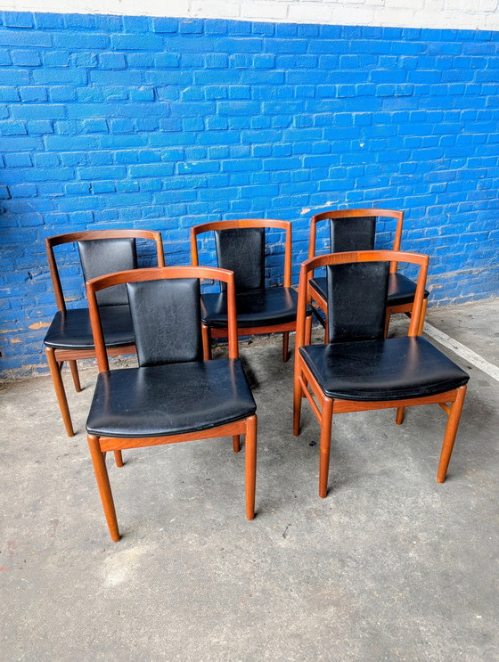 Image 1 of 5x sedie da pranzo danesi vintage in teak - Findahls møbelfabrik