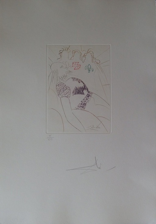 Salvador Dalí: Shakespeare: Enrico IV, incisione originale firmata – giclee prints, Paper
