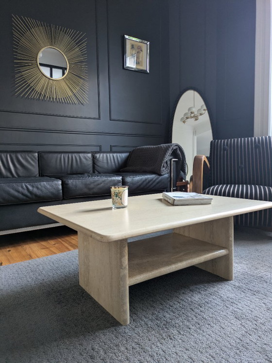 Image 1 of Tavolino da caffè vintage in travertino italiano