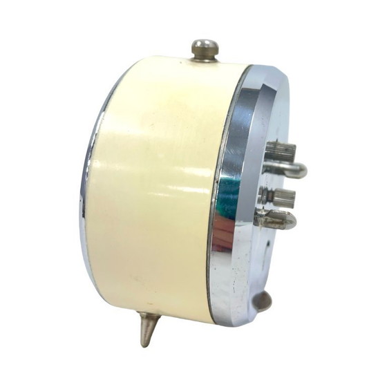 Image 1 of Vintage mechanische wekker van Haller, Duitsland, jaren 60, crèmekleurig, werkend.