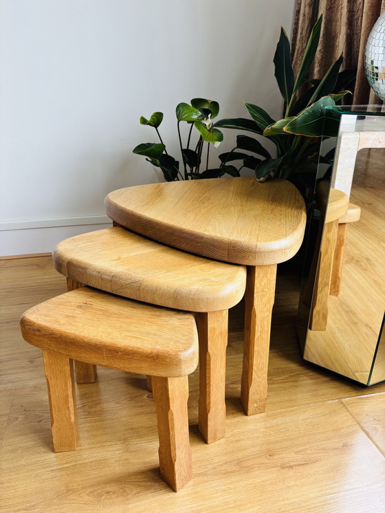 Image 1 of Set van 3 houten vintage nesting tables 