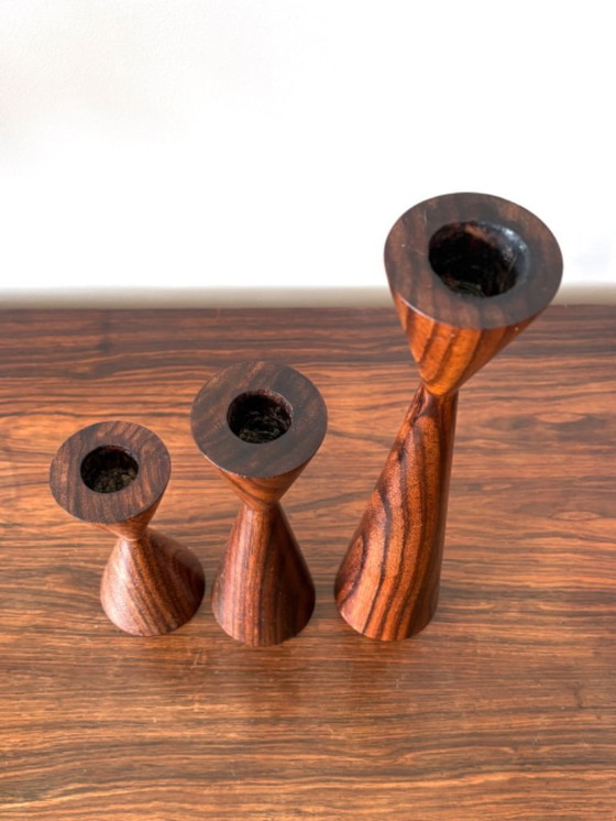 Image 1 of Candelieri in legno vintage di metà secolo, design danese anni '60/'70