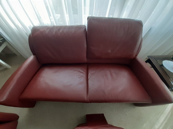 Image 1 of Terra-colored Leolux set 2.5 seater and armchair