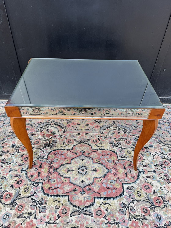 Image 1 of Small wooden coffee table and mirror from the 1950s