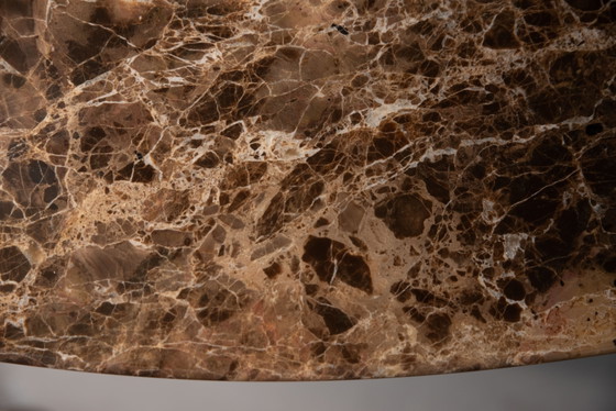 Originele Ronde Knoll Tulip Eettafel (120cm) In Emperador Glanzend In NIEUWSTAAT!! Eero Saarinen – Marble (photo 7 of 15)