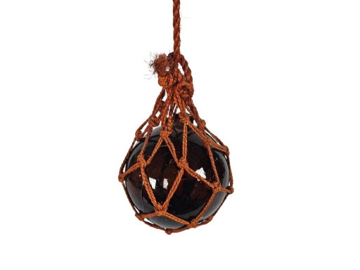 Lampada a sospensione vintage a forma di palla da pescatore in vetro (o galleggiante in vetro) degli anni '60.
