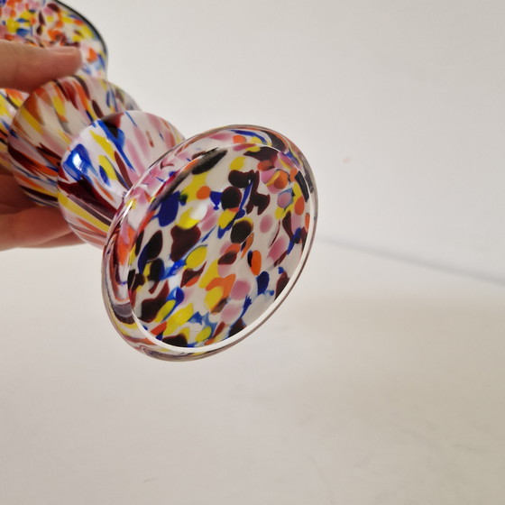 Image 1 of Murano Antique art deco glass vase Spatter glass