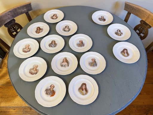 14 x Platos de postre, platos de repostería, década de 1920