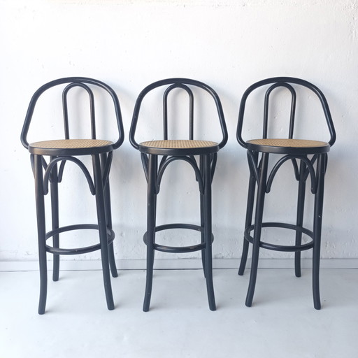 3 Tabourets de bar vintage style Thonet