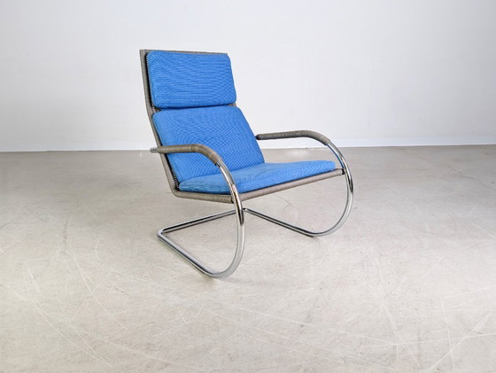 Image 1 of Sillón original Tecta D35-1, diseño cantilever, mimbre gris, reposabrazos