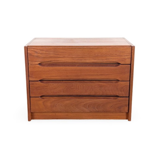 Cómoda de mediados de siglo EW Bach, mesita de noche/mesa auxiliar de teca MCM – ladekasten, Wood