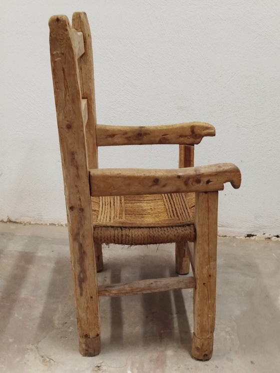 Sedia/Chauffeuse antica per caminetto (1875-1880 circa) – Arte popolare primitiva / Wabi-Sabi (photo 4 of 17)
