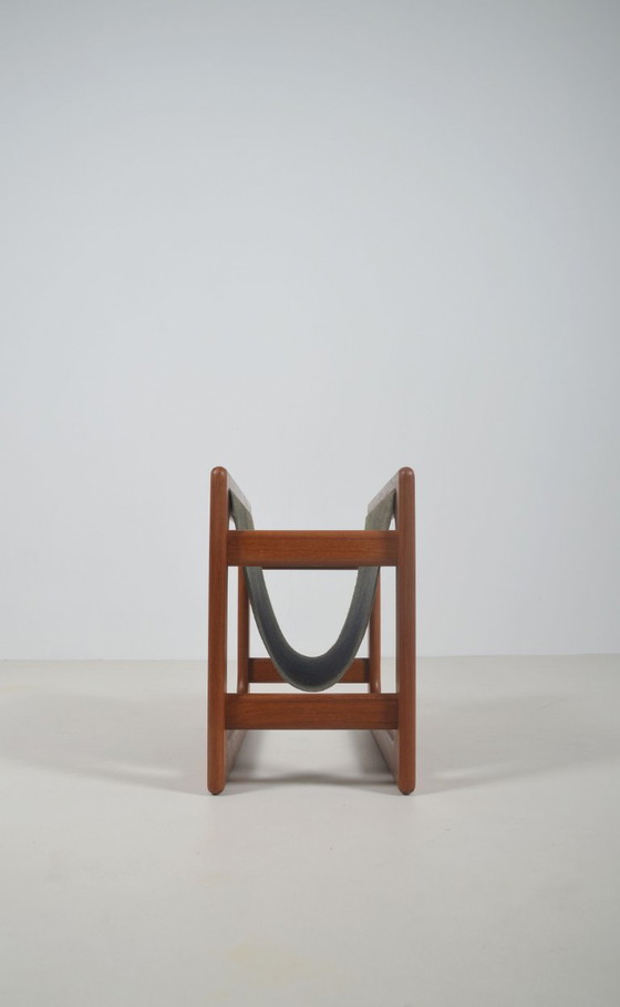 Image 1 of Dänischer Zeitschriftenhalter aus Teakholz und Leder von Salin Møbler, 1970er Jahre