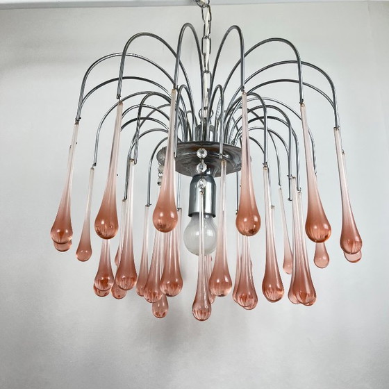 Image 1 of Vintage Murano blown glass chandelier – Italy, 1970s