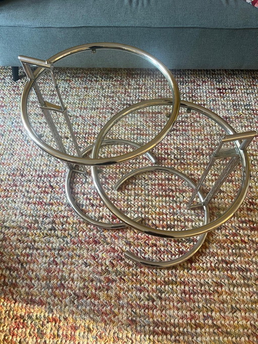 2x Classi con Eileen Gray Glazen bijzettafels
