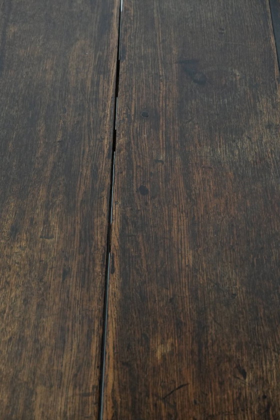 Image 1 of Antico tavolo da pranzo/tavolo a ribalta/tavolo da pranzo in quercia inglese del XVIII secolo