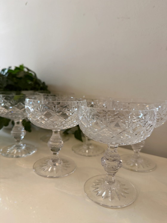 Set of 6 cut crystal coupe champagne glasses – Glass & Decanter, Vintage (photo 3 of 6)